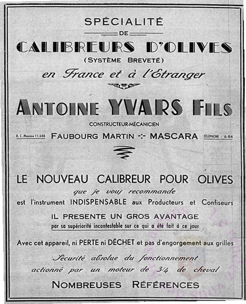 Calibreurs d' olives