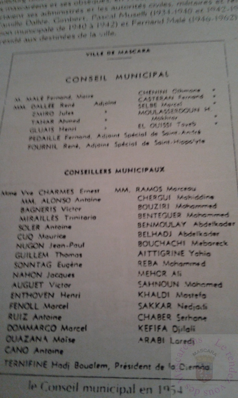 Conseil municipal 1954