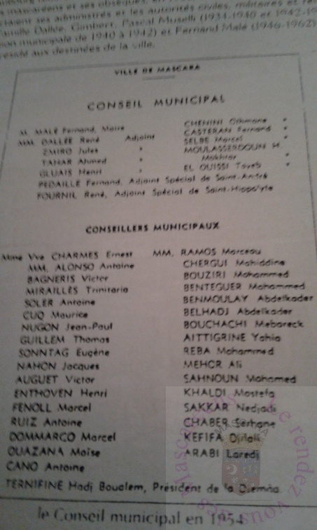 Conseil municipal 1954