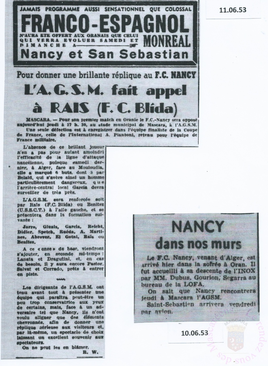Agsm fc Nancy 1953